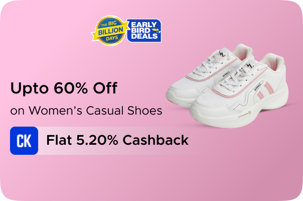 Flipkart: Upto 60% Off on Women Casual Shoes + Flat 5.20% CashKaro Cashback
