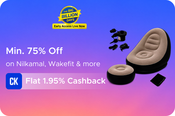 Flipkart : Minimum 75% Off on Nilkamal, Wakefit & more + Flat 1.95% CashKaro Cashback