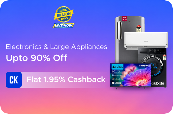 Upto 90% Off on Electronics & Large Appliances + Flat 1.95% Cashback