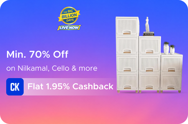 Flipkart : Minimum 70% Off on Nilkamal, Cello & more + Flat 1.95% CashKaro Cashback