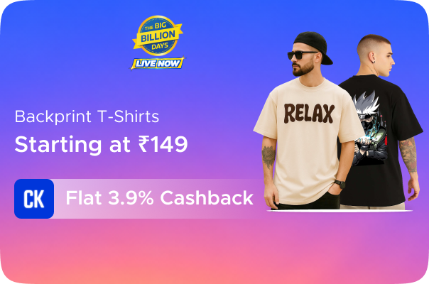 Backprint T-Shirts Starting at Rs 149 + Flat 3.9% Cashback