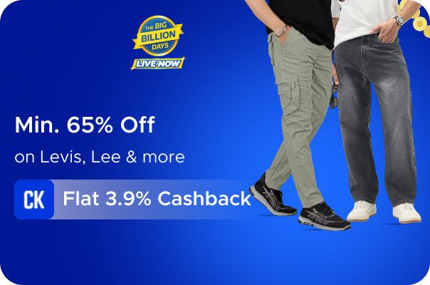 Flipkart: Minimum 65% Off on Levis, Lee & more + Flat 3.9% Cashback