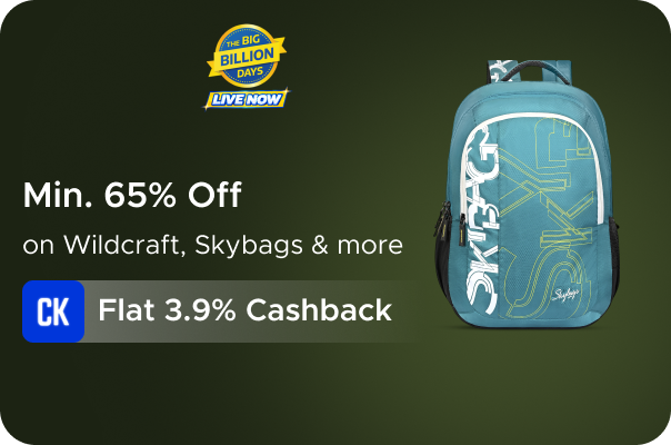 Flipkart : Minimum 65% Off on Wildcraft, Skybags & more + Flat 3.9% CashKaro Cashback