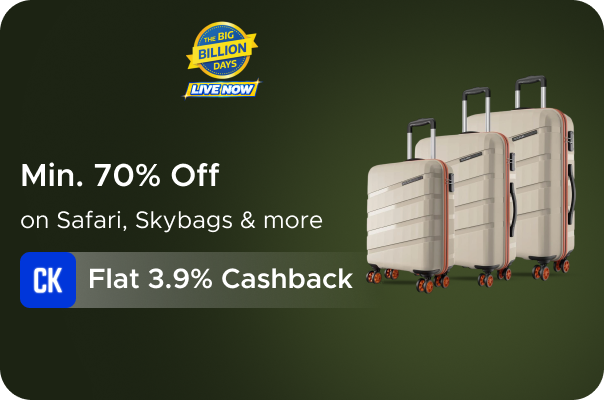 Flipkart : Minimum 70% Off on Safari, Skybags & more + Flat 3.9% CashKaro Cashback