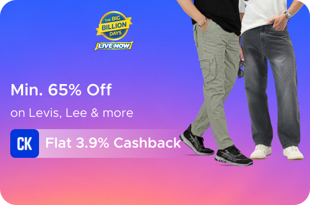 Flipkart: Minimum 65% Off on Levis, Lee & more + Flat 3.9% Cashback