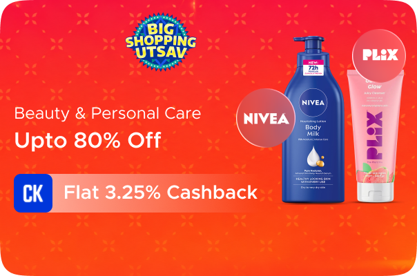 Upto 80% Off on Beauty & Personal Care + Flat 3.25%Cashback