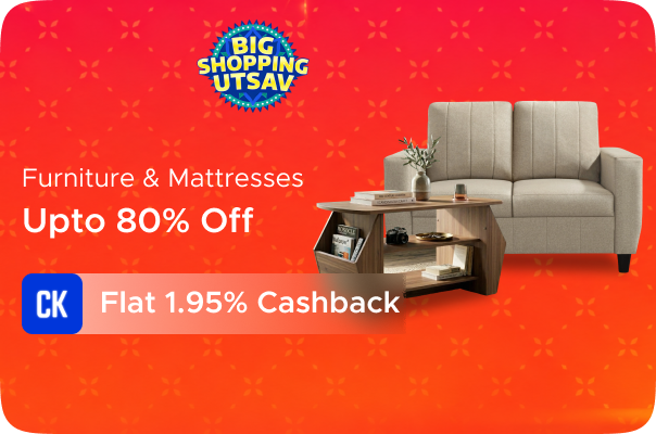 Upto 80% Off on Furniture & Mattresses + Flat 1.95% Cashback