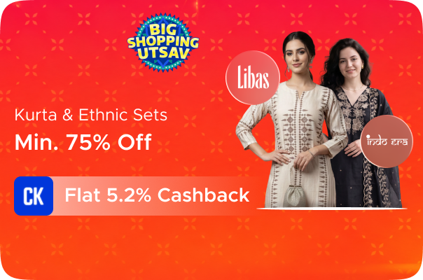 Min 75% Off on Kurta & Ethnic Sets + Flat 5.2% Cashback