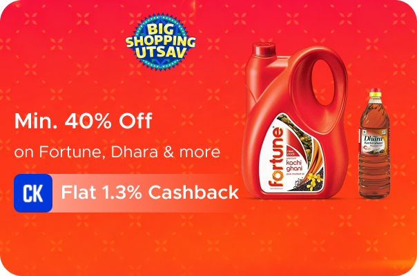 Flipkart : Min 40% Off on Fortune, Dhara & more + Flat 1.3% CashKaro Cashback
