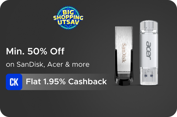 Min 50% Off on SanDisk, Logitech & more + Flat 1.95% Cashback