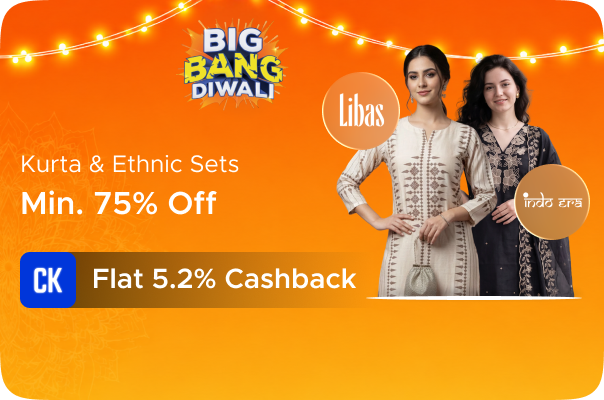 Min 75% Off on Kurta & Ethnic Sets + Flat 5.2% Cashback