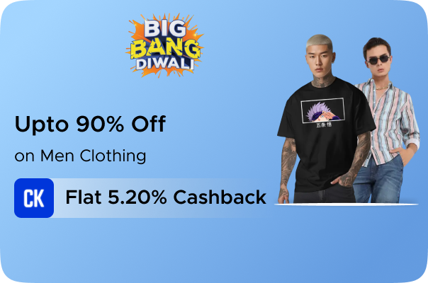 Flipkart: Upto 90% Off on Men Clothing + Flat 5.20% CashKaro Cashback