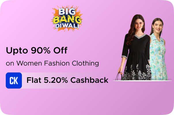 Flipkart: Upto 90% Off on Women Fashion Clothing + Flat 5.20% CashKaro Cashback