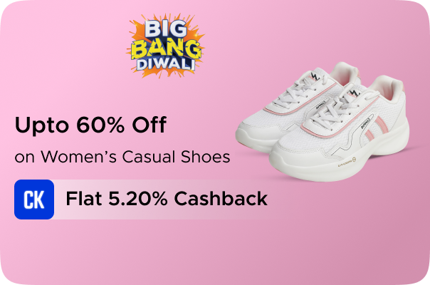 Flipkart: Upto 60% Off on Women Casual Shoes + Flat 5.20% CashKaro Cashback