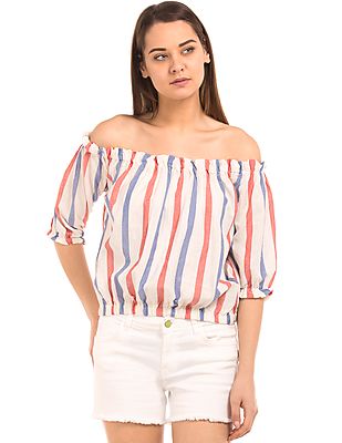 Flying Machine Women Off Shoulder Peasant Top Flying Machine Women Off Shoulder Peasant Top