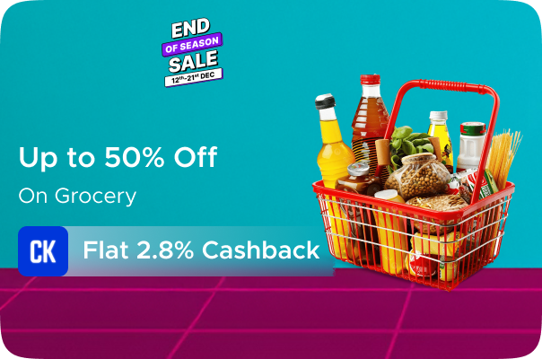 Flipkart : Upto 50% Off on Grocery + Flat 2.8% Cashkaro Cashback
