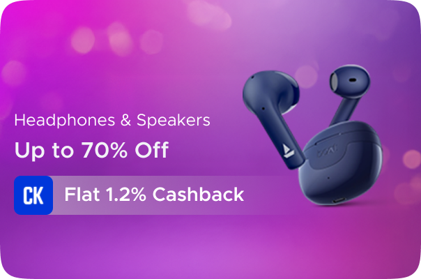 Myntra:Up to 70% Off on Headphones, Speakers + Flat 1.2% Cashback