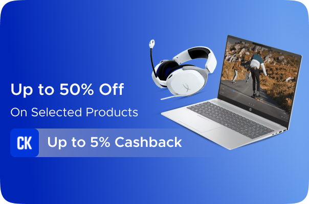 HP: Upto 50% Off on selected products + Upto 5% CashKaro Cashback on all HP orders
