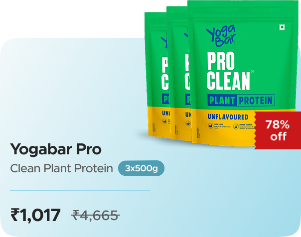 Hyugalife Yogabar Pro Clean Plant Protein |28g Pro — effective ₹1017 (was ₹4665)