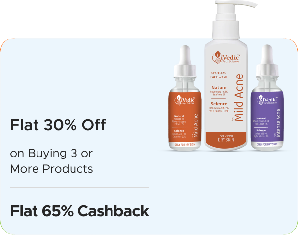 IVedic: Flat 30% Off on Buying 3 or More Products + Flat 65% CashKaro Cashback!