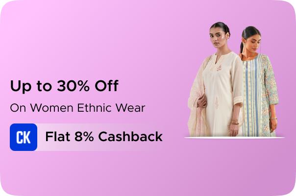 Jaypore: Upto 30% Off on Women Ethnic Wear + Flat 8% CashKaro Cashback