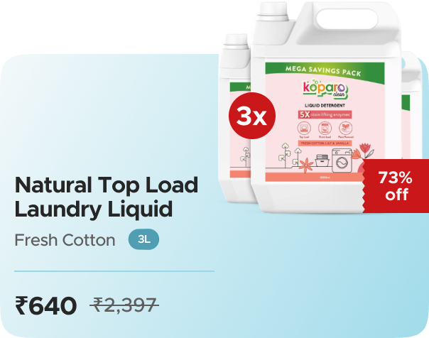 Koparo Clean Natural Top Load Laundry Liquid – Fresh  — 3X Pack, effective ₹640 (₹71/L)