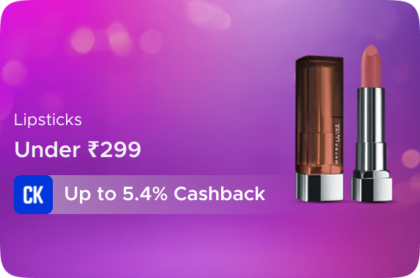 Myntra: Lipsticks Under Rs 299 + Up to 5.4% Cashback
