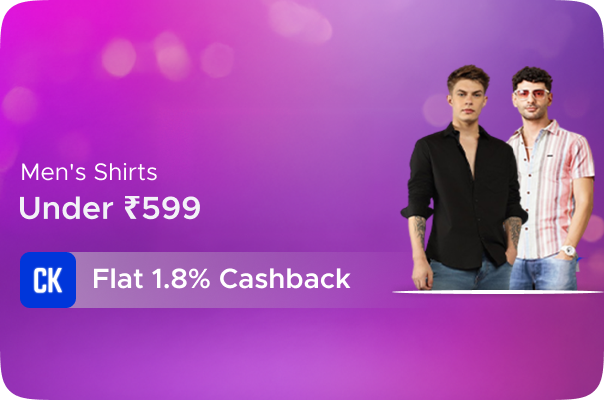 Myntra: Men Shirts Under Rs 599 + Flat 1.8% Cashback