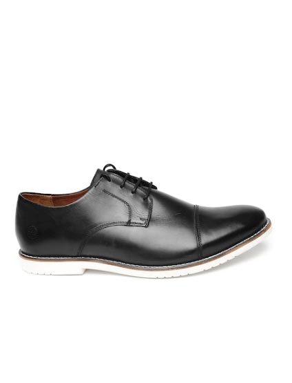 Carlton London Men Black Leather Semiformal Derby Shoes Carlton London Men Black Leather Semiformal Derby Shoes