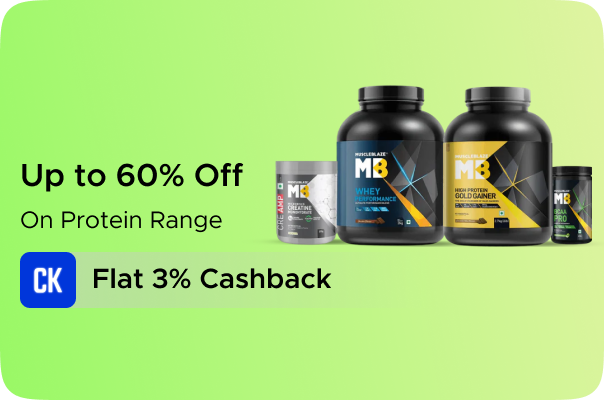 Muscleblaze: Upto 60% Off on Protein Range + Flat 3% CashKaro Cashback