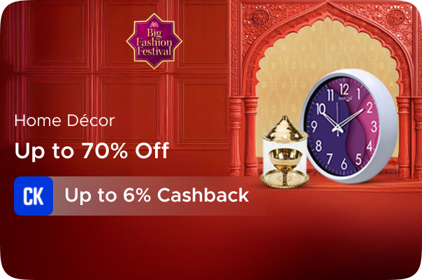 Myntra:Up to 70% Off on Home Decor + Upto 6% CashKaro Cashback