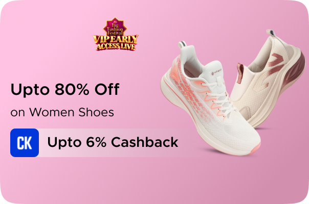 Myntra: Upto 80% Off on Women Shoes +  Upto 6% CashKaro Cashback