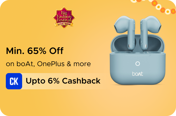 Min 65% Off on boAt, OnePlus & more + Upto 6% Cashback