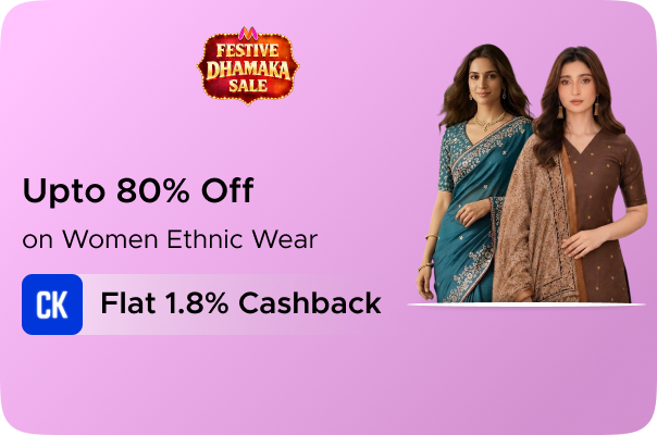 Myntra: Upto 80% Off on Women Ethnic Wear + Flat 1.80% CashKaro Cashback