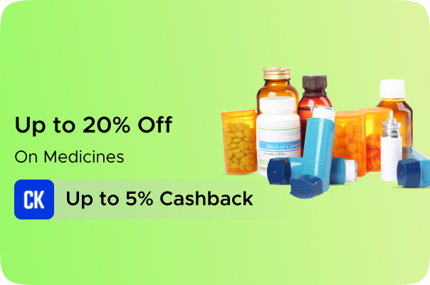 Up to 20% Off on Medicines + Up to 5% Cashback  on all Netmeds orders