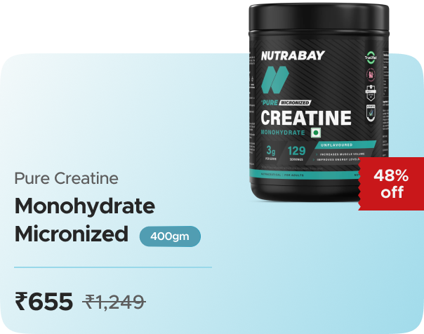 Nutrabay Nutrabay Pure Creatine Monohydrate Micro — effective ₹655 (was ₹1249)