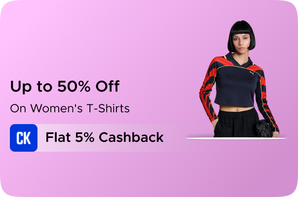 Puma: Upto 50% off on Women's T-Shirts + Flat 5% CashKaro Cashback