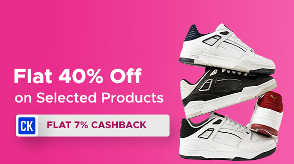 Puma: Flat 40% Off on Selected Products + Flat 7% CashKaro Cashback