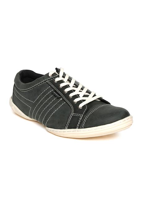 Red Tape Men Charcoal Grey Leather Sneakers Red Tape Men Charcoal Grey Leather Sneakers