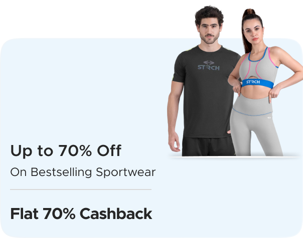 Strch: Up to 70% Off on Bestselling Sportwear + Flat 70% CashKaro Cashback