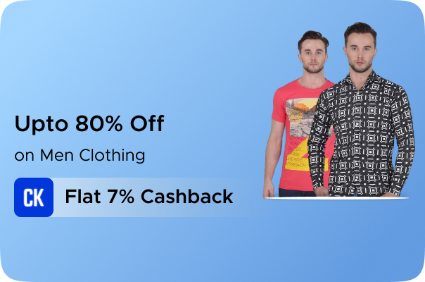 Shopclues: Upto 80% Off on Men Clothing + Flat 7% CashKaro Cashback