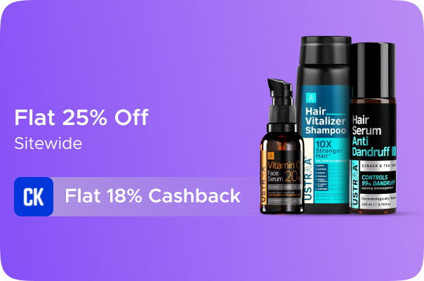 Ustraa : Flat 25% Off Sitewide + Flat 18% CashKaro Cashback on all Ustraa Orders