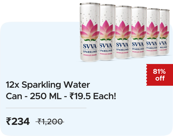 Svva: Buy 12x Sparkling Water Can - 250 ML - Rs 19.5 Each!