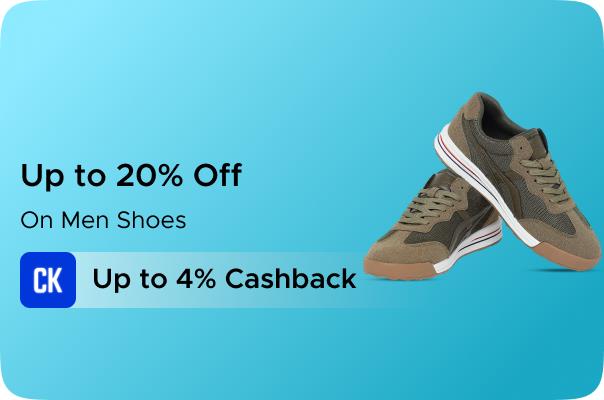 Snitch: Upto 20% Off on Men Shoes + Flat 4% CashKaro Cashback
