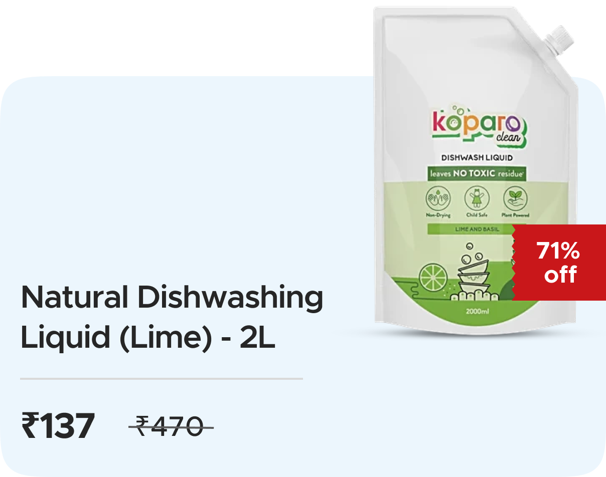 Koparo Clean: Buy Natural Dishwashing Liquid  (Lime - 2L) worth Rs. 470 at Just Rs. 137