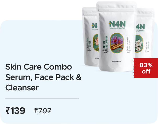 Nature 4 Nature: Buy Skin Care Combo - Serum, Face Pack & Cleanser worth Rs. 797 at Just Rs. 139