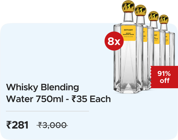 Estuary World: Buy 8x Whisky Blending Water 750ml -  ₹35 Each!