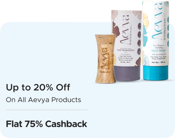Aevya: Upto 20% Off on All Aevya Products + Flat 75% CashKaro Cashback on all Orders