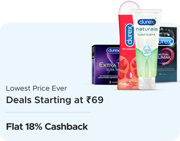 Durex: Lowest Price Ever: Deals Starting at ₹69 + 18% CashKaro Cashback