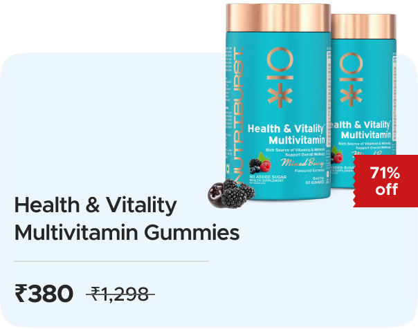 Nutriburst: Buy Health & Vitality Multivitamin Gummies worth Rs. 1298 at Just Rs. 380